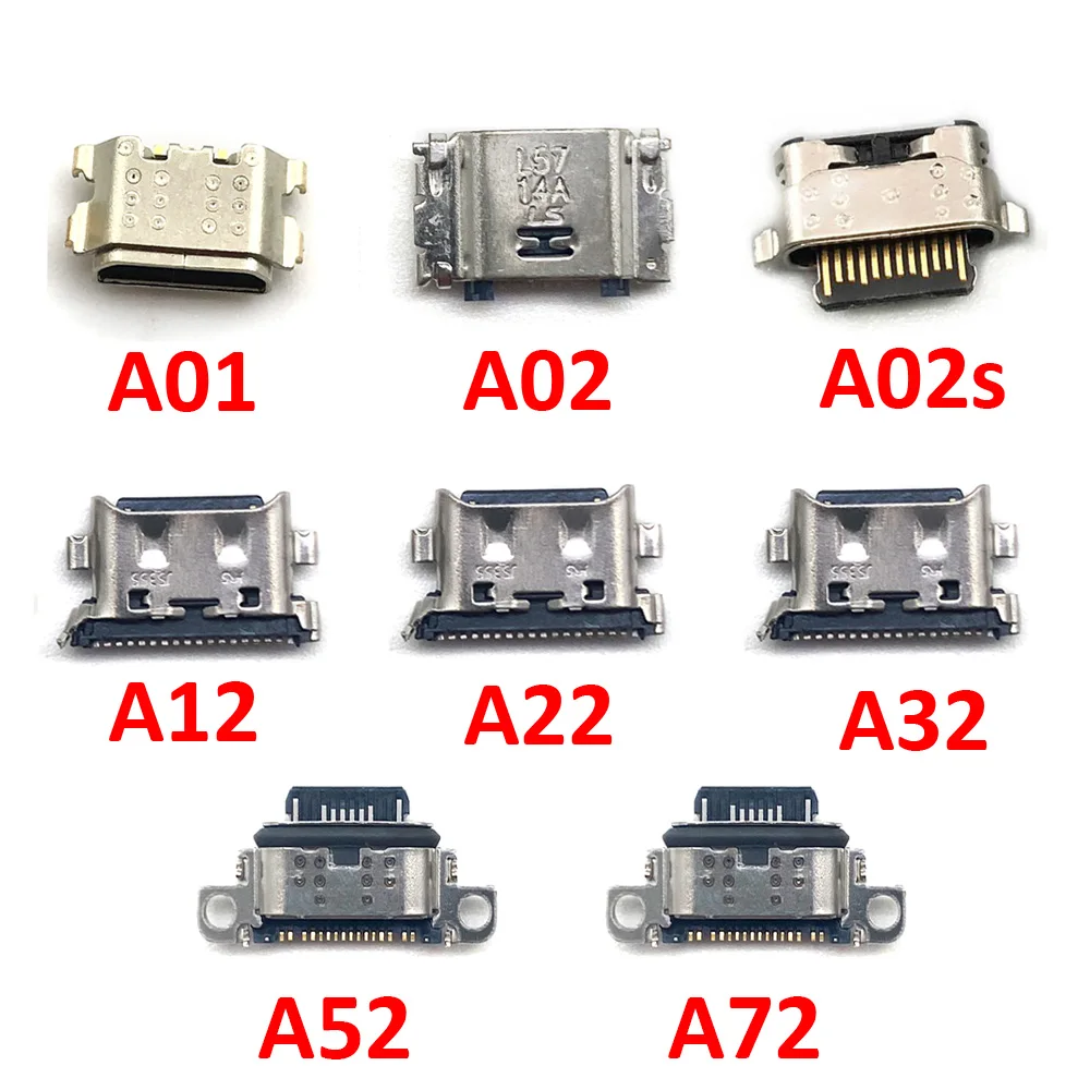 

100 шт., разъем Micro Mini USB для зарядки Samsung A02 A02s A12 A22 A32 A52 A72 4G