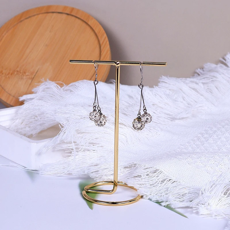 Hot Sale! Metal T-shaped Jewelry Display Prop Rack, Earrings Necklace Storage and Showing Shelf