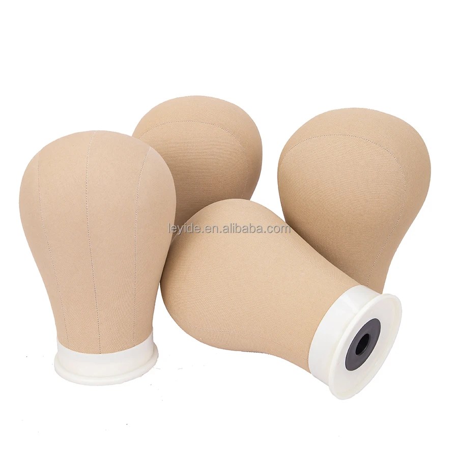 

AliLeader New Design Canvas Block Head with Mount Hole Wig Display Styling Mannequin Head Wig Head for Making Wigs