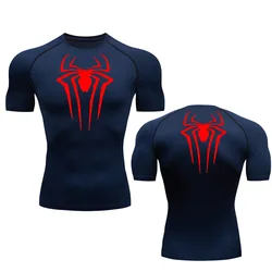 Fitness siłownia T-Shirt męski szybkoschnący koszulka do biegania koszulka kompresyjna męski trening Rashguard letnia koszulka z krótkim rękawem mężczyzn