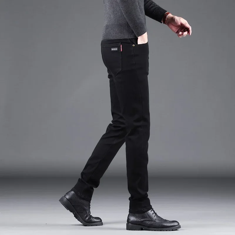 Business Casual Jeans Men Black Slim Fit Stretch Denim Trousers Male High Quality Luxury Pants Men Clothing