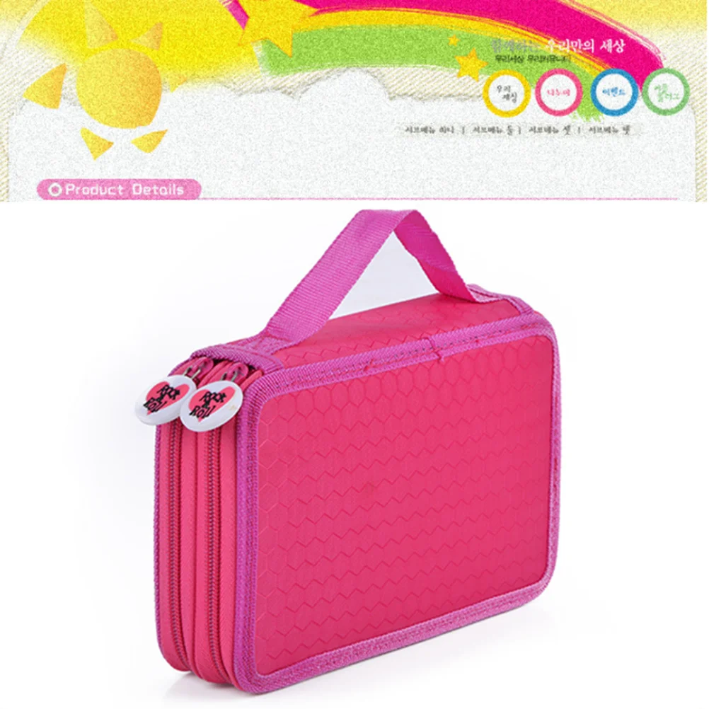 

Pencil Case Stationery Bag Handy 32 Slot Watercolor Colored for Various Pens/pencils Rosy
