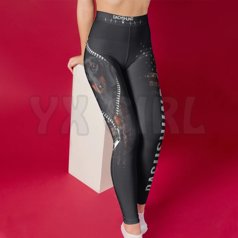 YX GIRL-mallas con estampado 3D de Pastor Alemán para mujer, Leggings elásticos, ajustados, góticos, para Yoga