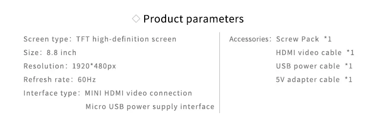 Barrowch external expansion display screen, Multifunction Synchronous Monitoring Black / Silver