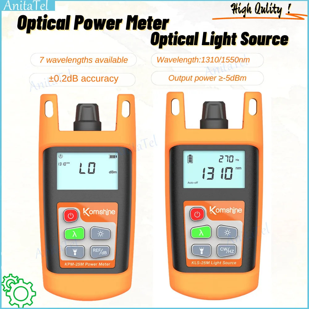 

KLS-25M/KPM-25M Fiber Optic Source 1310/1550nm Optical Power Meter Fiber Optic Cable Tester OLS OPM