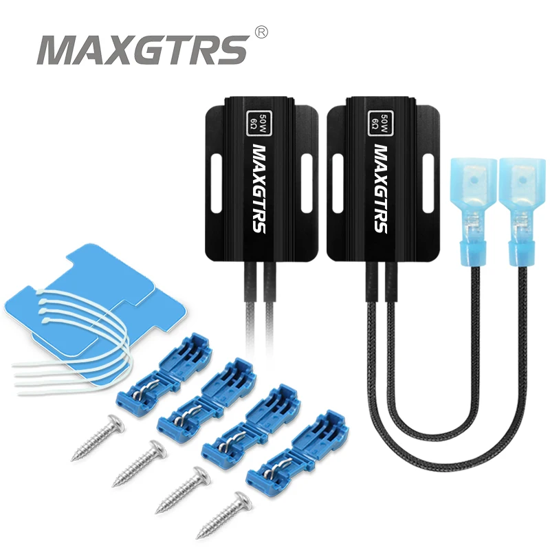 

2pcs Universal 50W 6Ω LED Turn Signal Light Blink Flash Fix Load Resistors LED Bulbs Light Error Free Code Canceler Decoder