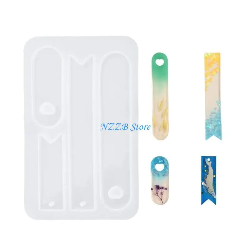 

T21F DIY Resin Mold Heart Oval Pendant Silicone Mold Tassels Set Epoxy Casting Mold for Jewelry Making DIY