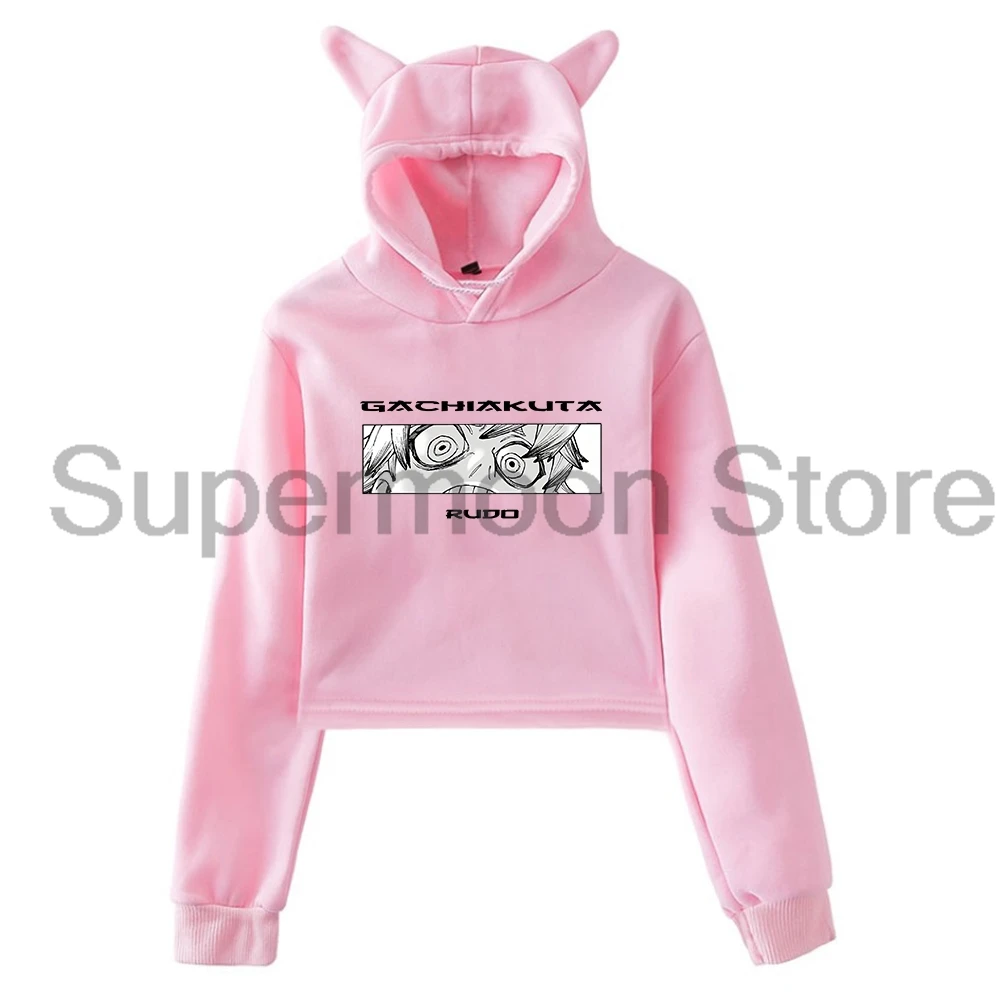 

Gachiakuta аниме Rudo Merch толстовка женские кошачьи уши толстовки с капюшоном укороченный топ с длинными рукавами женская одежда