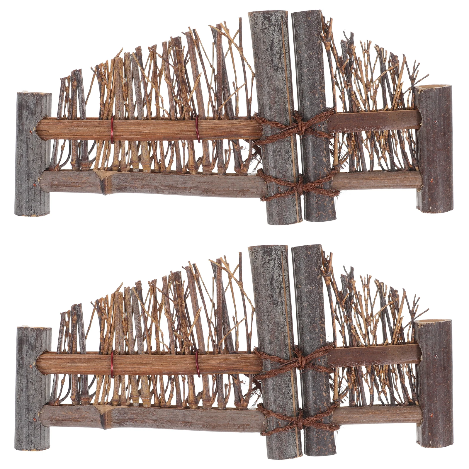 

2Pcs Bamboo Fence Mini Screen Bonsai nament Photo Prop DIY Materials Steady Durability Excellent Gift Garden Decor