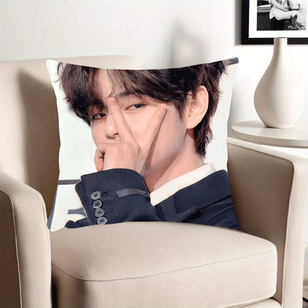Summer Father's Day Graduation KPOP Short Plush Pillowcase 18x18 Inch Single Print Zipper Home Decor Gift