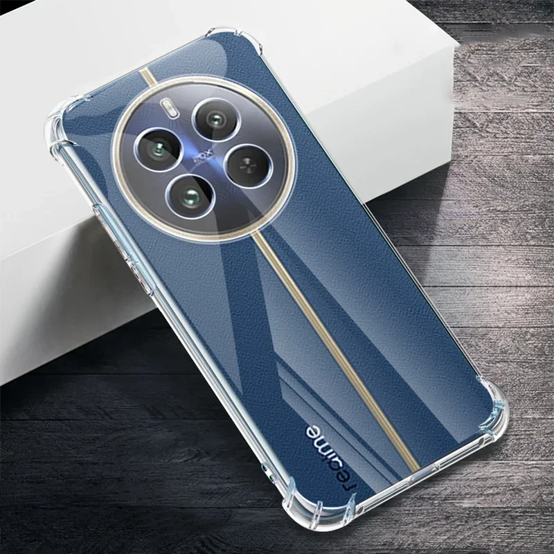 럭셔리 클리어 에어백 휴대폰 케이스, Realme 13 Pro Plus 4G 5G Realme13 13ProPlus 360 소프트 낙하 방지 에어백 커버, 충격 방지 아머