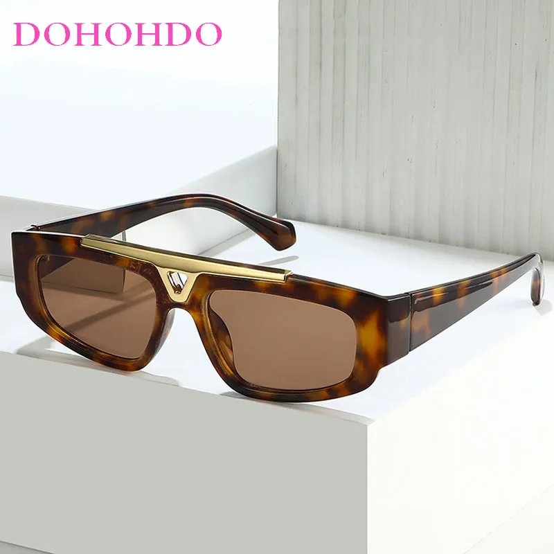 

DOHOHDO Small Frame Fashion 2025 Cat Eye Sunglasses Women Double Bridge Narrow Gradient Eyewear Men Trendy Glasses Shades UV400