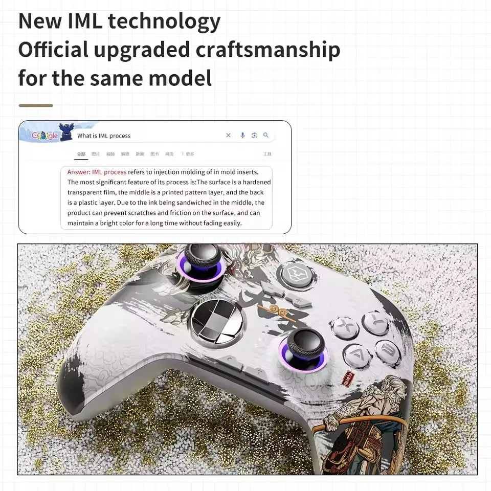 لوحة ألعاب Wukong للتبديل/الكمبيوتر الشخصي/الأجهزة المحمولة/IOS/Android وحدات تحكم الألعاب اللاسلكية مع عصا التحكم في القاعة الزناد الخطي/تأثير ضوء RGB