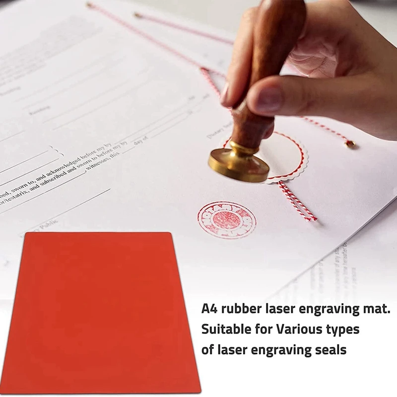 2X резиновый штамп для лазерного гравировального станка размером A4 2,3 мм (оранжево-красный)