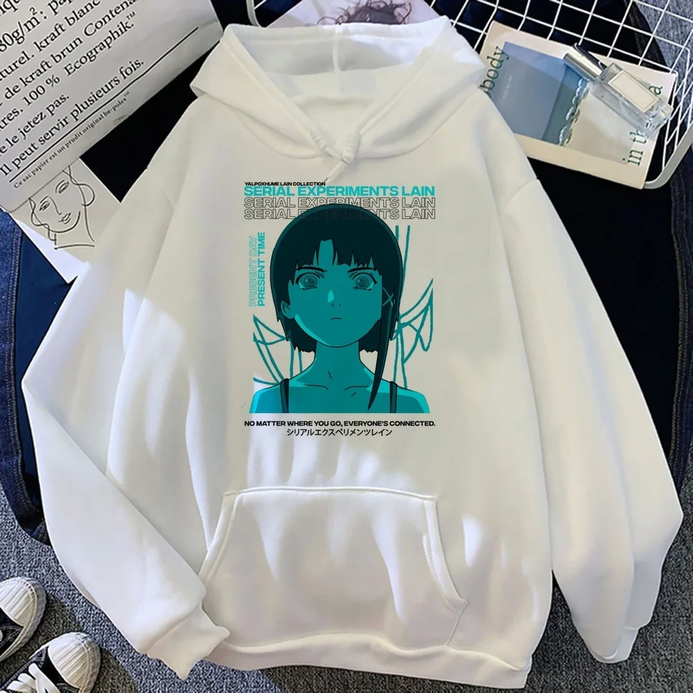 Serial Experiments Lain hoodies women anime sweatshirt graphic 2000s hip hop cutecore pullover Women Loose