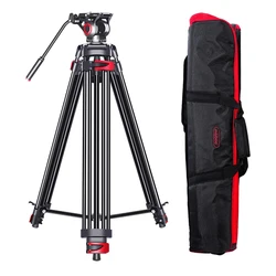 miliboo MTT602II-AL Tripod for Camera, 75.98” Video Tripod Stand 360° Pan&-75°/+90° Tilt Head Quick Release Mid-Level Spreader