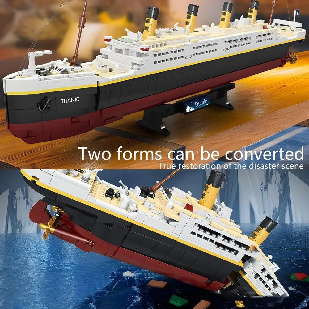 2022-Piece Titanic Ship Model Kit, Building Blocks for Kids & Adults, Compatible with Major Brands, Ideal Christmas Gift