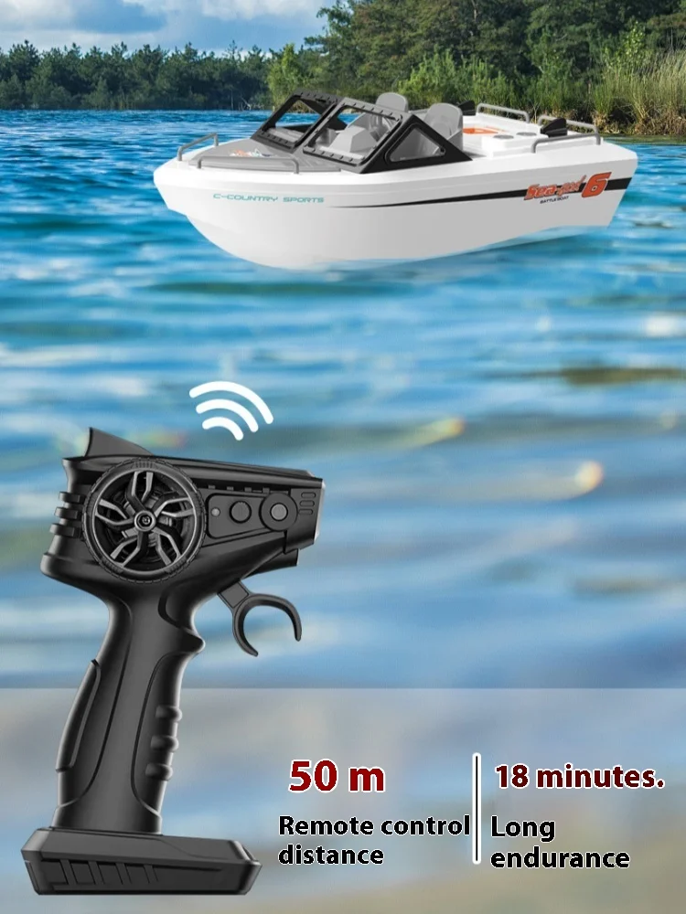 New 2.4g Rc Speedboat Long Endurance Simulation Brushless High-Speed Electric Boat Model Remote Control Water Amusement Toy Gift