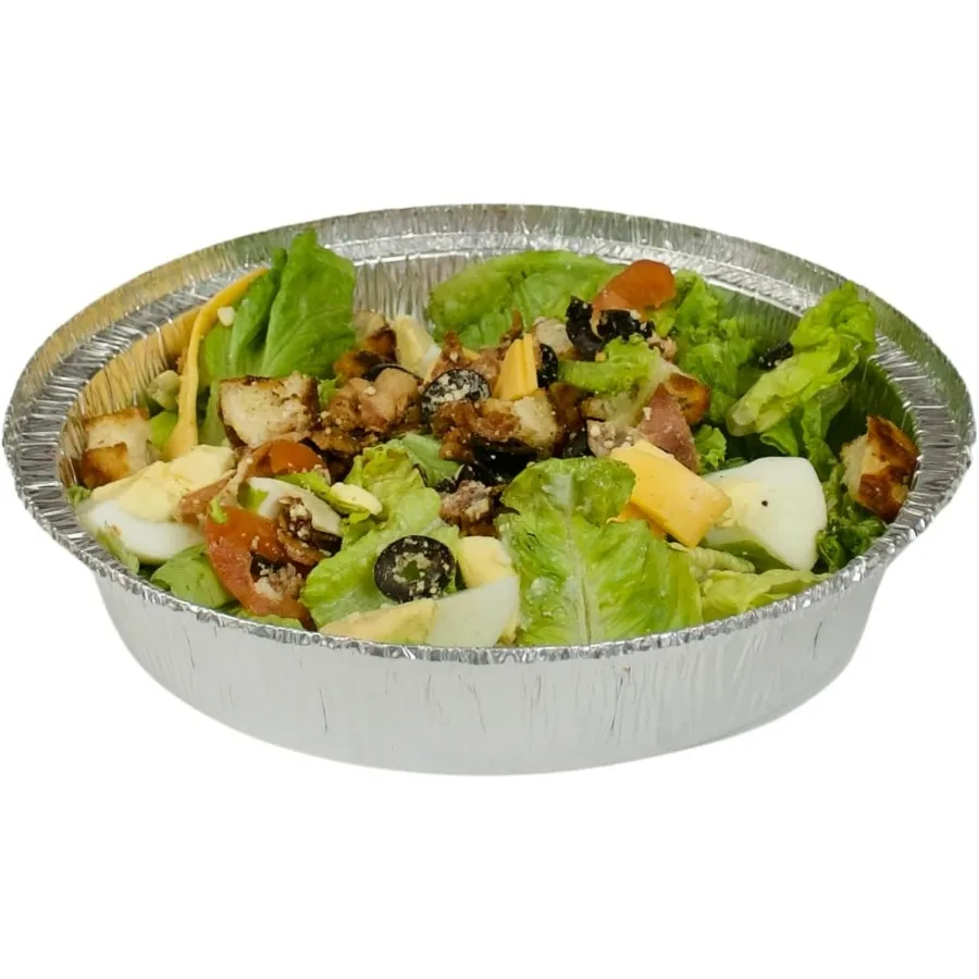 مقالي مستديرة من رقائق الألومنيوم للاستعمال مرة واحدة - حاويات من الصفيح للاستعمال مرة واحدة، مثالية للخبز والطهي والتقديم الطعام والحفلات والكيك