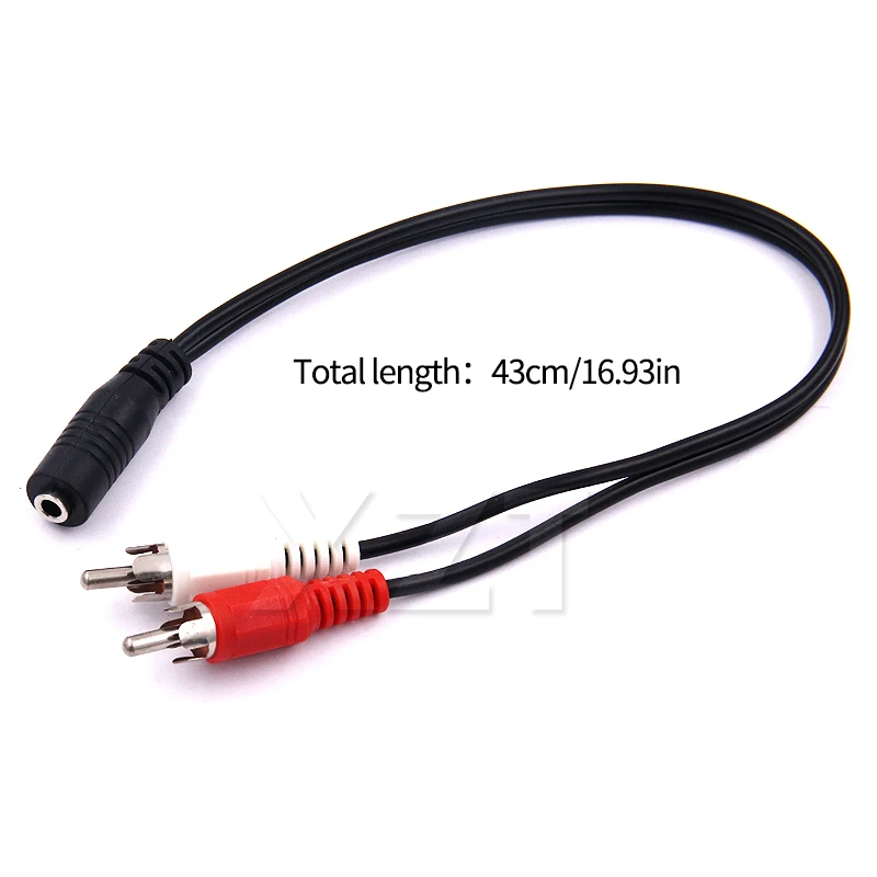 Universal RCA Cable 3.5mm Jack Stereo Audio Cable Female to 2RCA Male Socket to Headphone 3.5 AUX Y Adapter for DVD Amplifiers