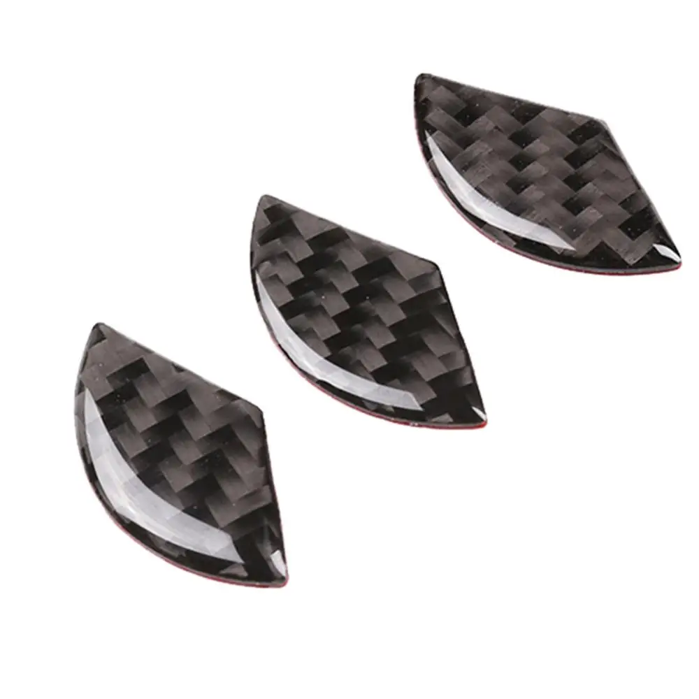 3Pcs Car steering wheel Emblem cover sticker carbon fiber style For A B C E CLA Class W204 W205 W212 W213