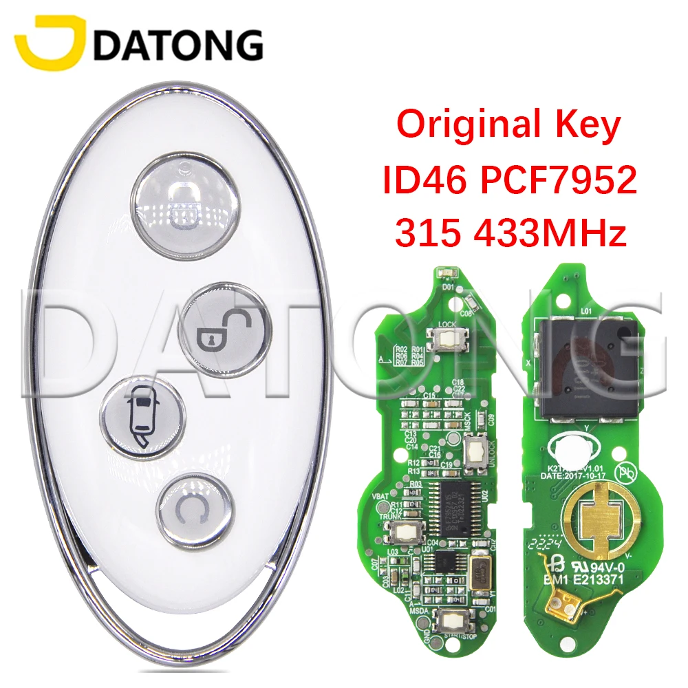

Datong World Car Remote Key For BYD Yuan Song Max Qin ID46 PCF7946 315MHz 433MHz Brand New Original Proximity Card