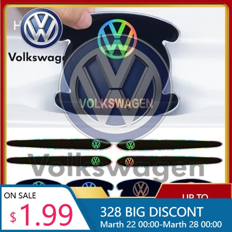 

Декоративные накладки для дверных ручек Volkswagen VW из ТПУ, защитные наклейки от царапин, декоративные полосы для VW Volkswagen Golf P