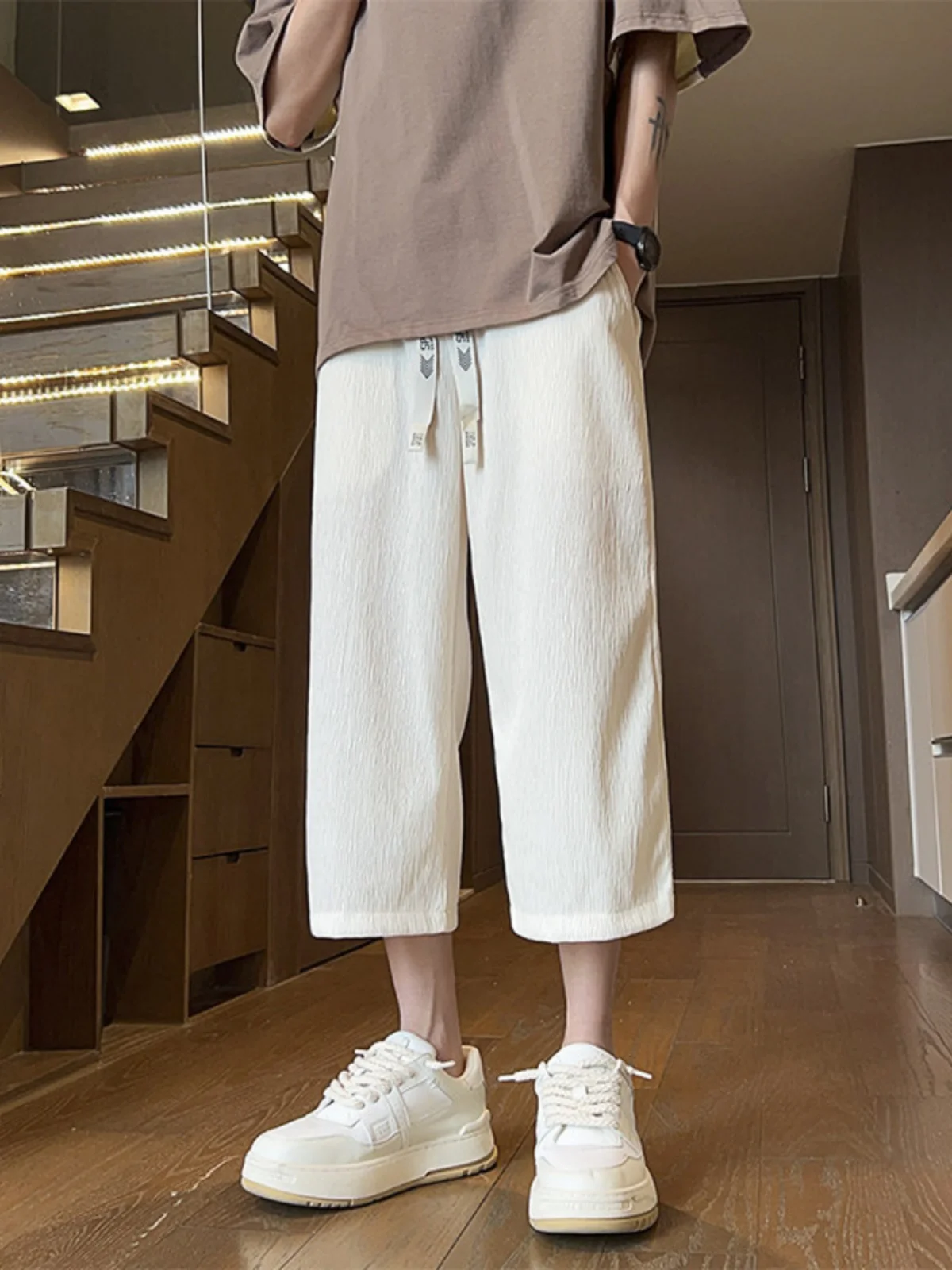 

Loose Straight Leg Seven-Foot Pants Men's Summer American Trendy Brand High-End Sensation orts Casual Loose Long Pants