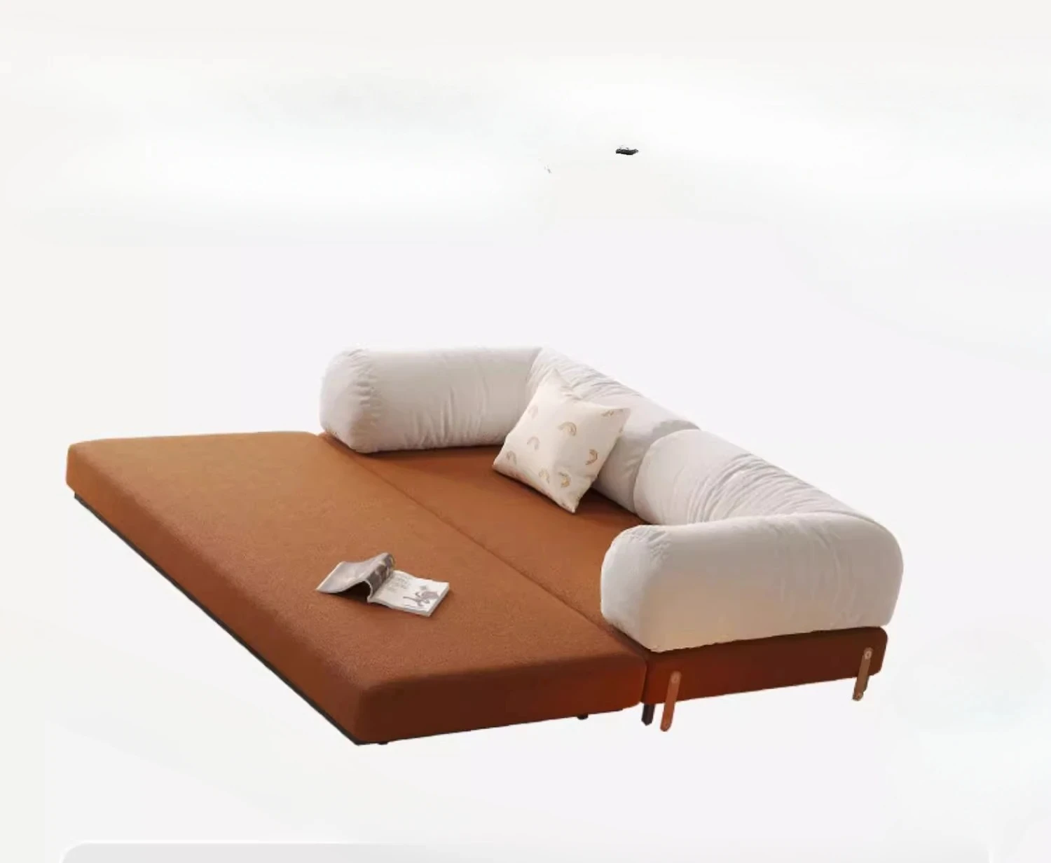 

Double sofa bed folding retractable dual-purpose retro living room study color matching fabric sofa,