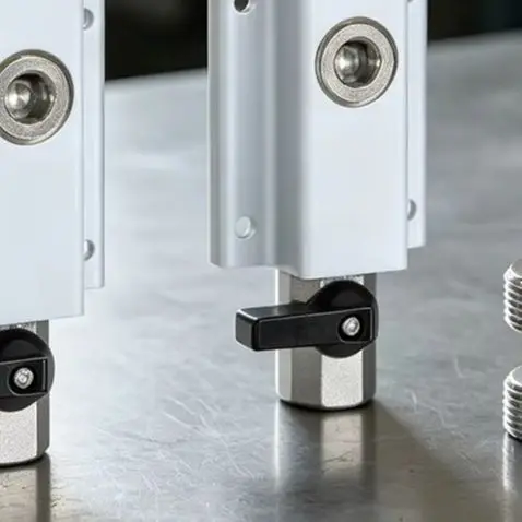 Industrial Aluminum Valve Set 3/4 in with Integrated Quick Shut-off and Brass Threaded Connections for Humid Environment Use