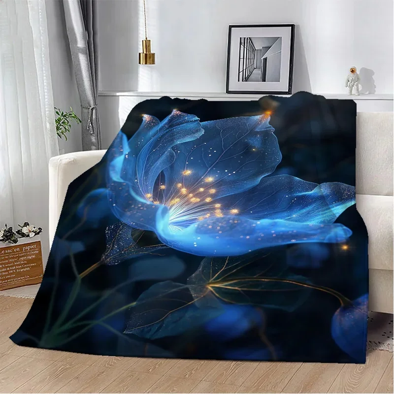 Honeysuckle blue summer blanket king custom blanket & throws knitted plaid beach towel luxury bed home interior throw