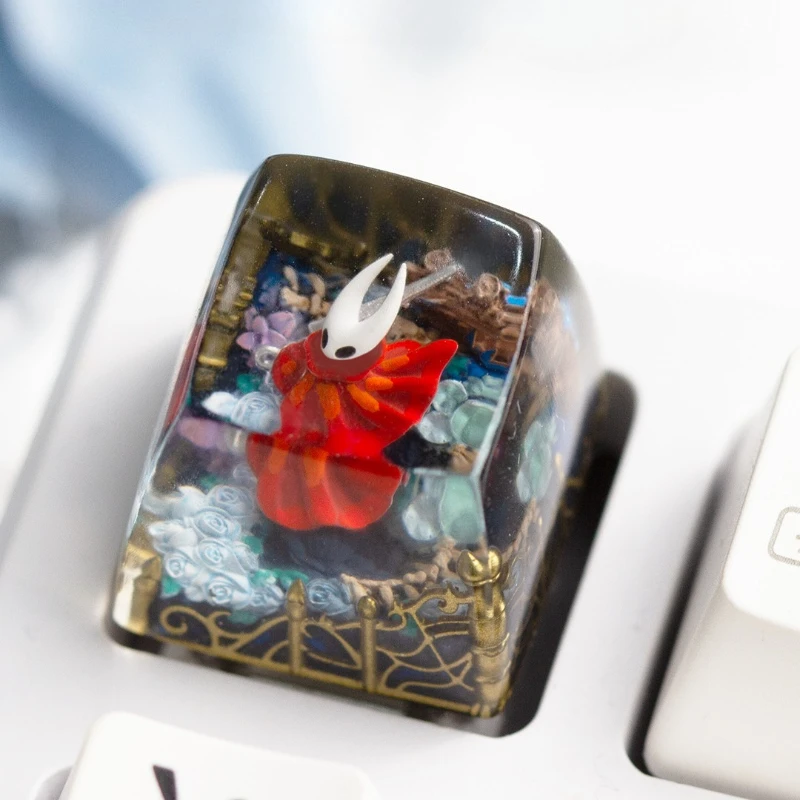 Hollow Knight Anime Keycaps for Mechanical Keyboard Caps Esc Key Custom Keycaps Epoxy Resin Keycap Glue Dripping Key Caps Gifts