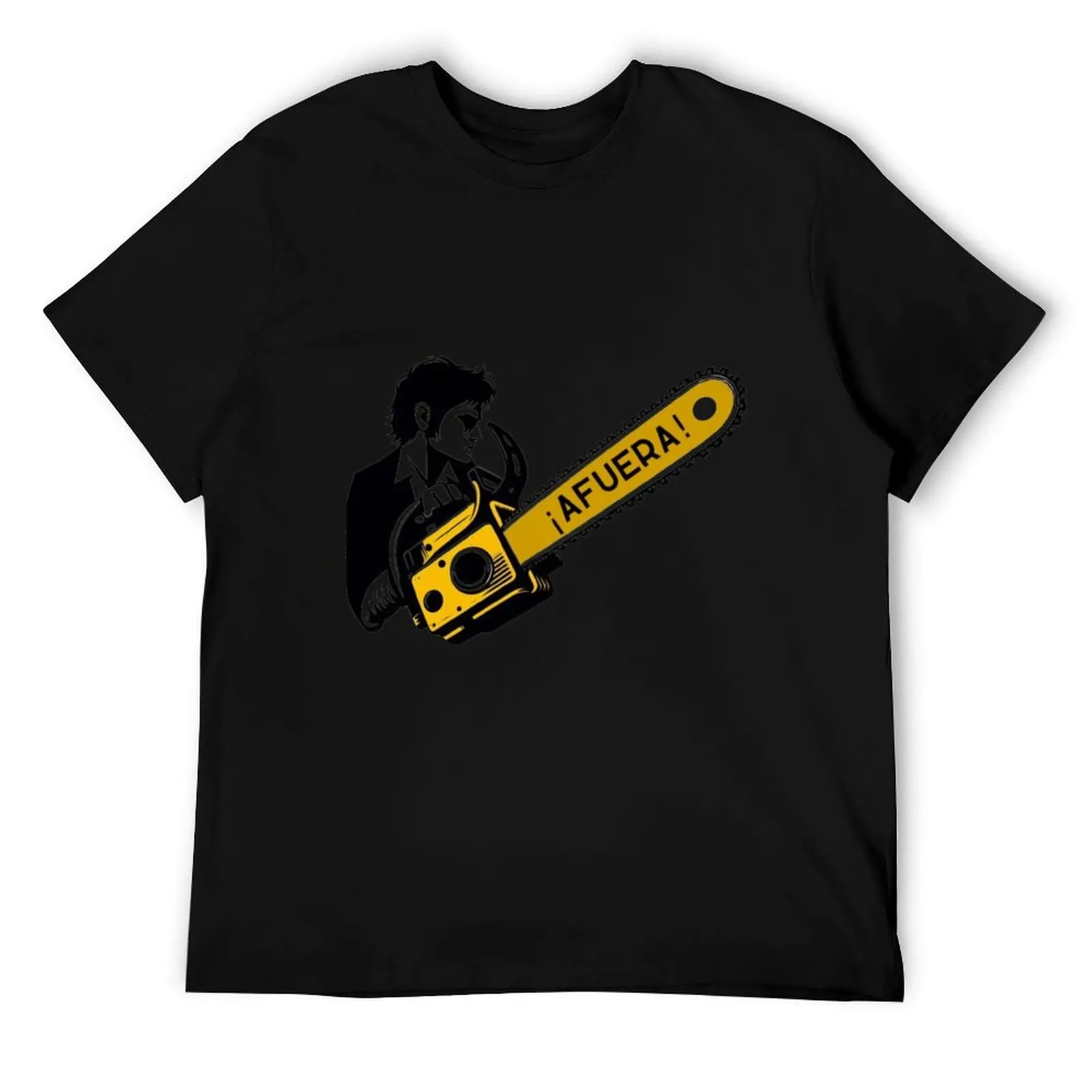 

Javier Milei profile with afuera! chainsaw T-Shirt man t shirt summer man t shirts for men casual man graphic t shirt T-Shirt