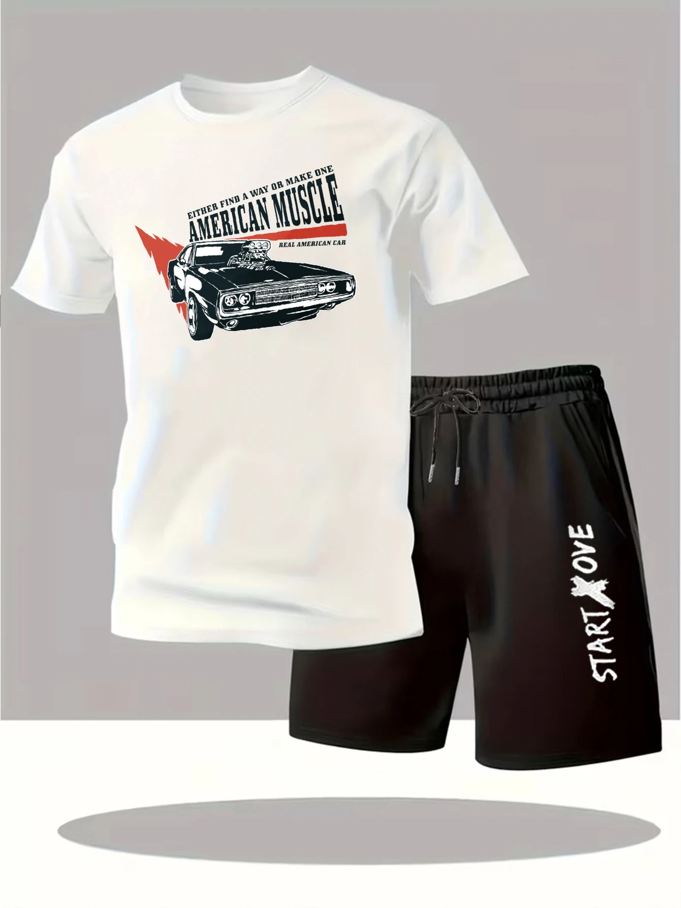 

Мужские комплекты 2025: Новинка! Модный спортивный костюм (шорты и футболка) с принтом для мужчин