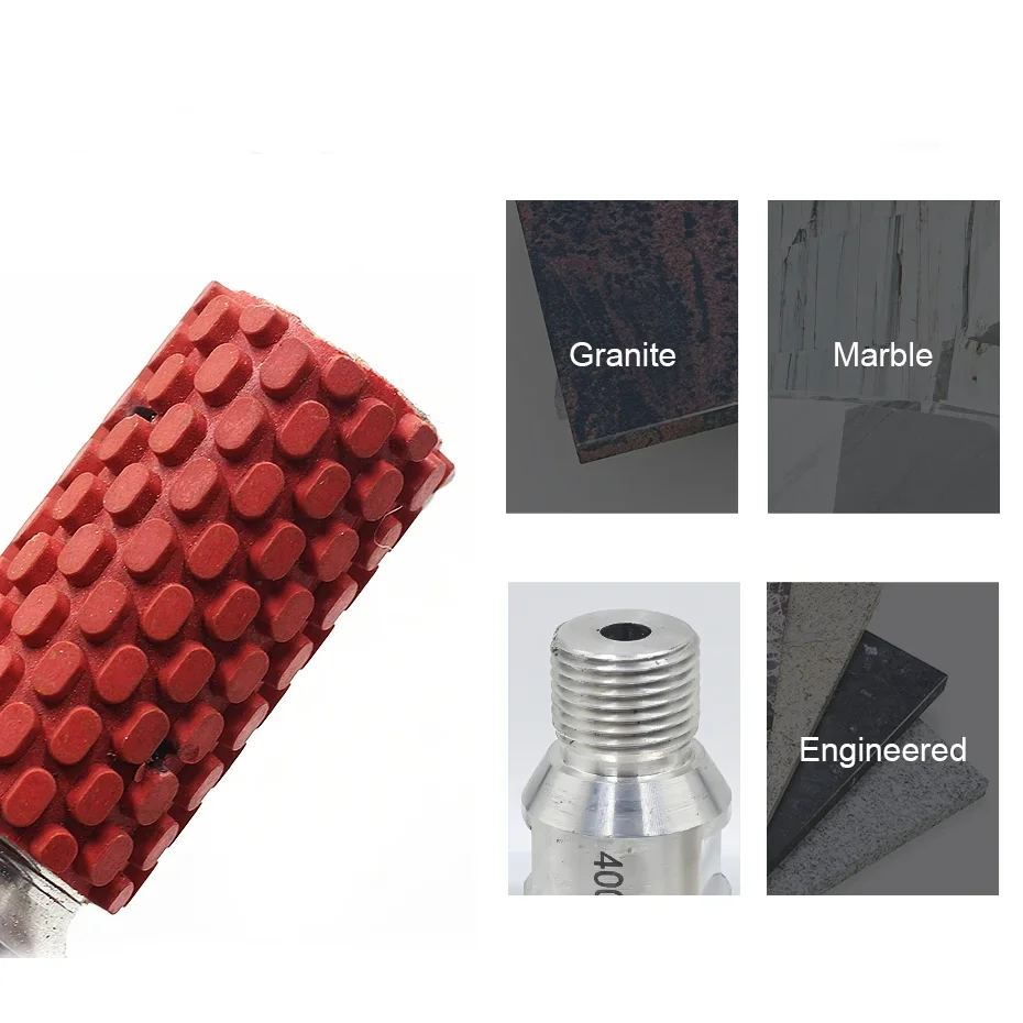 25mm  Wet Diamond Polishing Drum Wheel 1/2 Gas Resin Drum Wheel for Granite Marble Concrete Undermount Sink Countertop Polishing