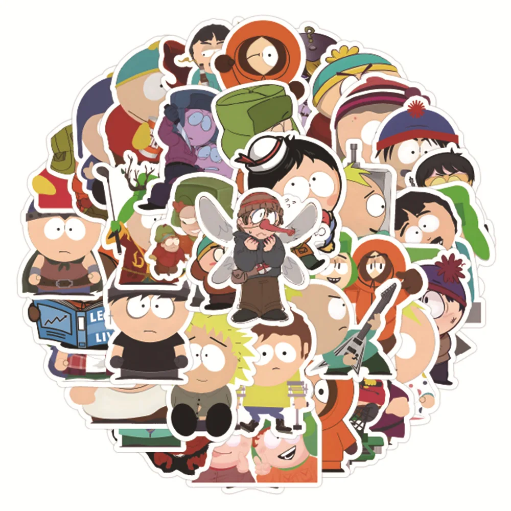 53pcs South Park Cartoon Stickers Mobile Phone Case Luggage DIY Decorative Supplies Waterproof Stickers