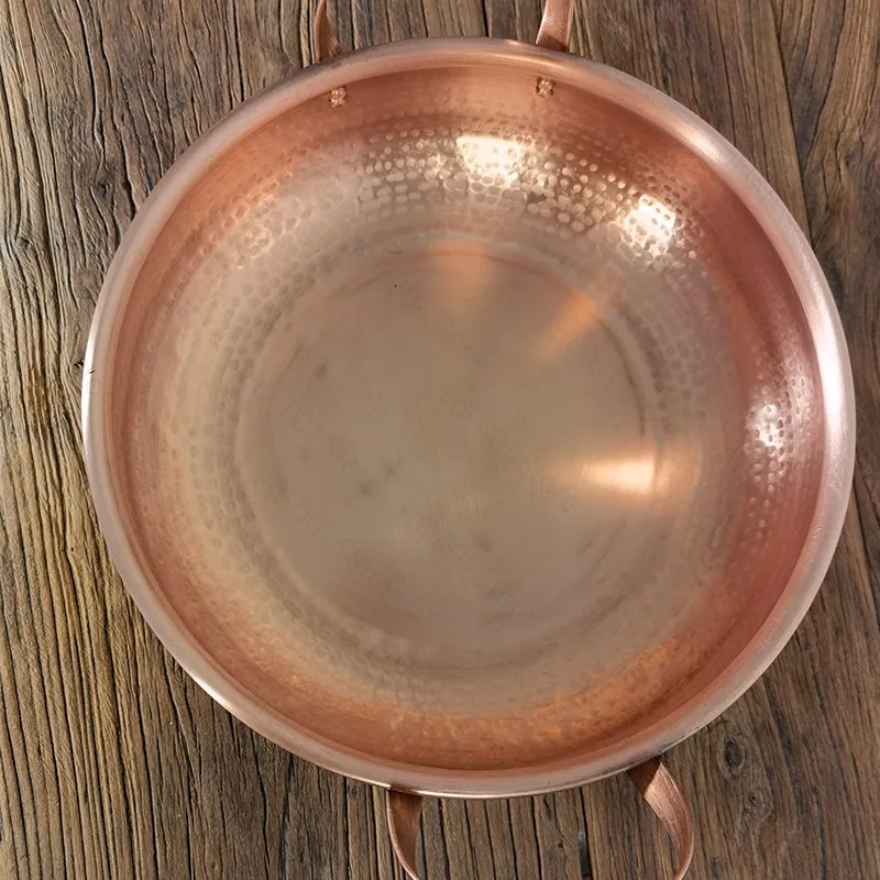 Copper pot Household copper hot  Thickened jam stew pot Pure red copper handmade old-fashioned retro