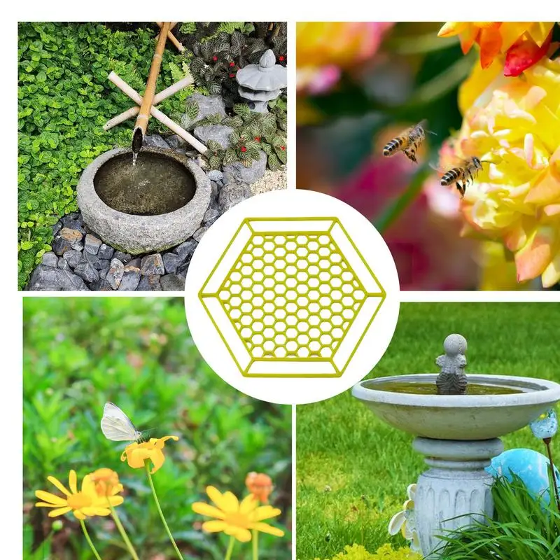 Printed Floating Bee Island Outdoor Bee Waterer Cups Bee Water Dispenser Butterfly Water Stations Drinking Trays Bee Water Cup