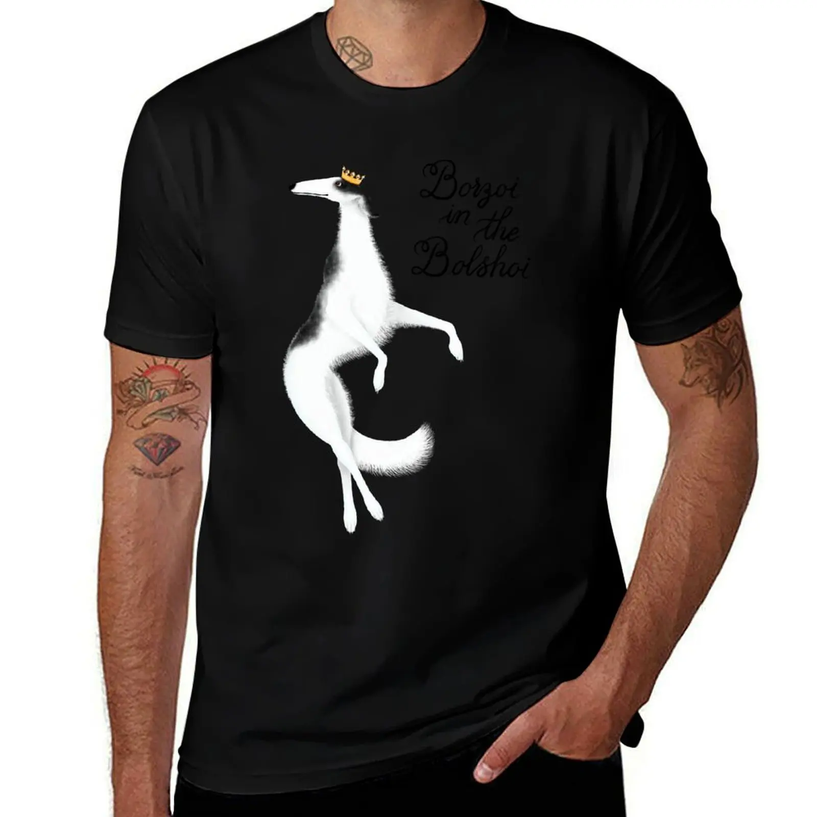 

Borzoi in the Bolshoi T-Shirt man t shirt cotton anime tshirt t shirt for man 100 percent cotton T-shirt