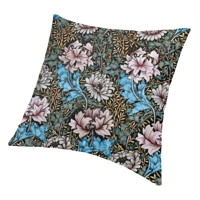 W stylu Vintage William Morris chryzantemy obicia na poduszki 35x35 cm Bohochic kwiatowy rzuć poszewka na poduszkę dla Sofa samochodowa luksusowe