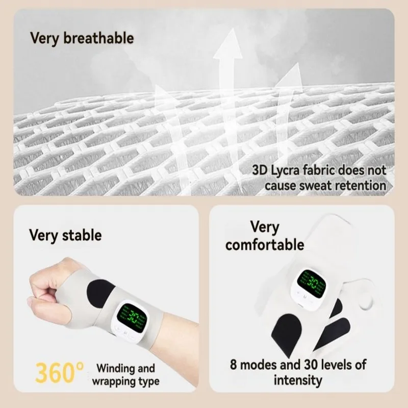 

A01V-Портативный многорежимный массажер для запястья с беспроводным подключением и технологией EMS для облегчения боли-для дома, офиса, путешествий R