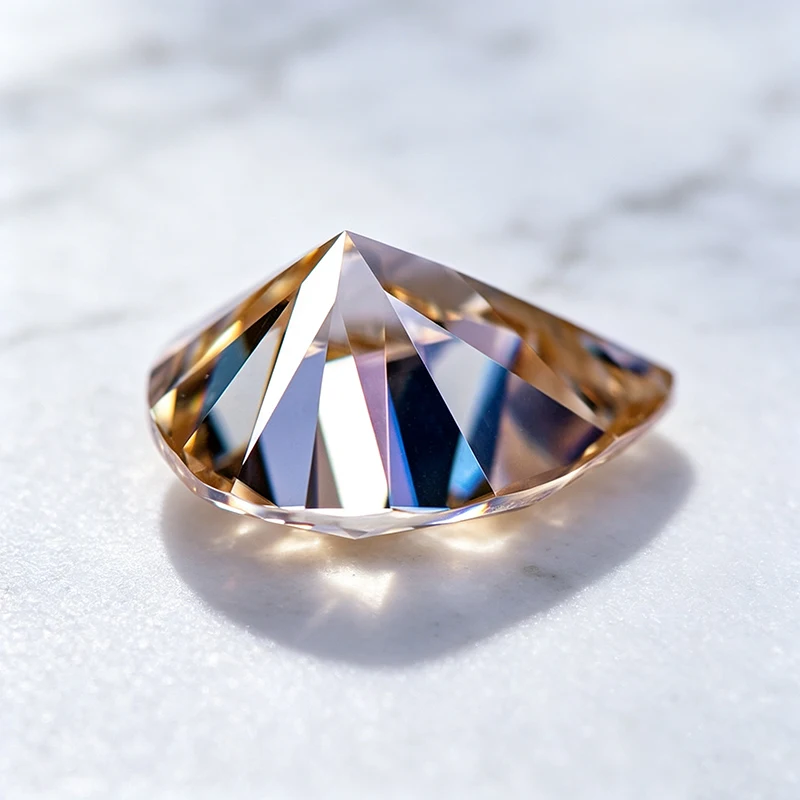 Moissanite Stone Pear Cut Natural Champagne Charms Gemstone for Jewelry Making Materials Pass Diamond Tester with Certificate