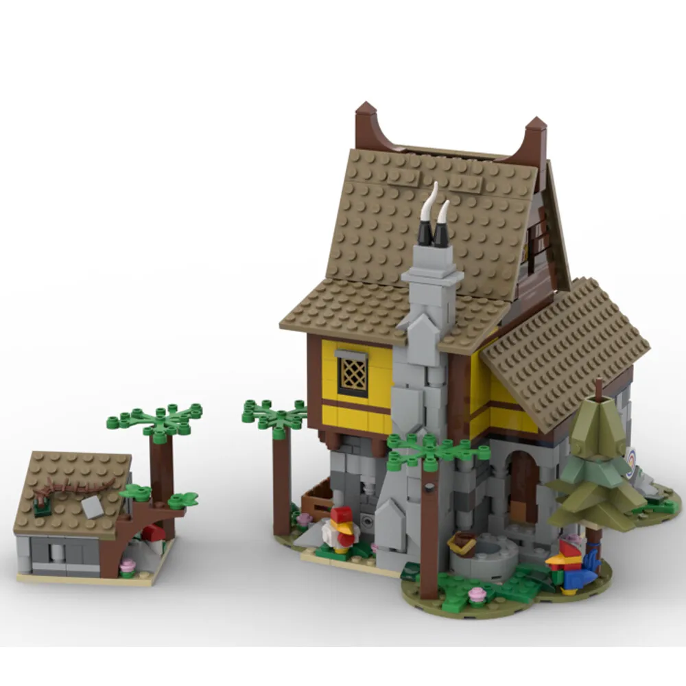 

MOC-153392 Medieval Cottage Hut with Little Wood Shack Building Toys 977 Parts