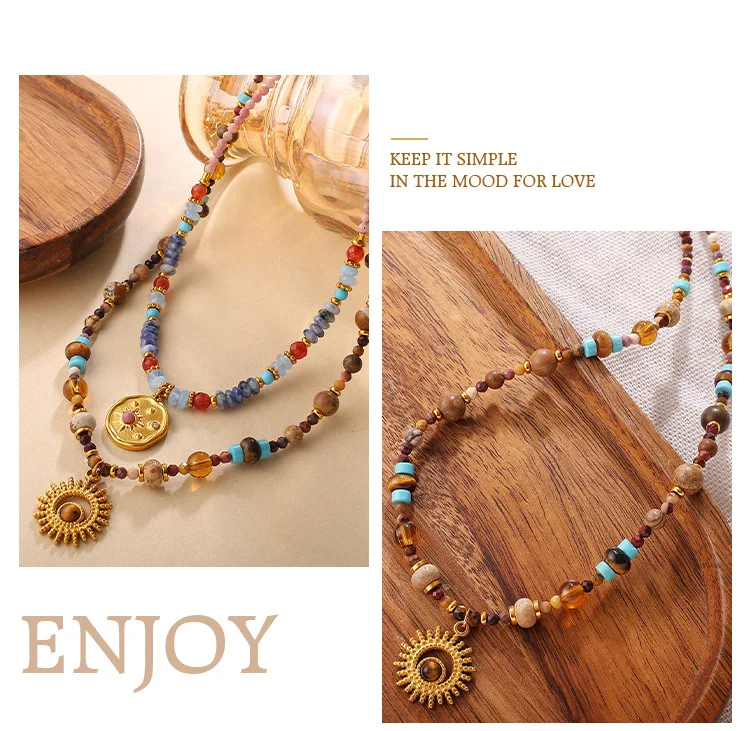 

New Chinese Style Necklace, Irregular Beaded Pendant, Zen Minimalist Dainty Jewelry, Vintage Unisex Gift for Women