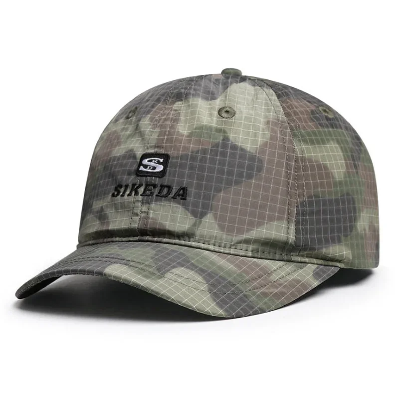 

American Retro Short Brim Camouflage Baseball Cap Summer Quick Dry Breathable Simple Embroidered Versatile Adjustable Casual Cap