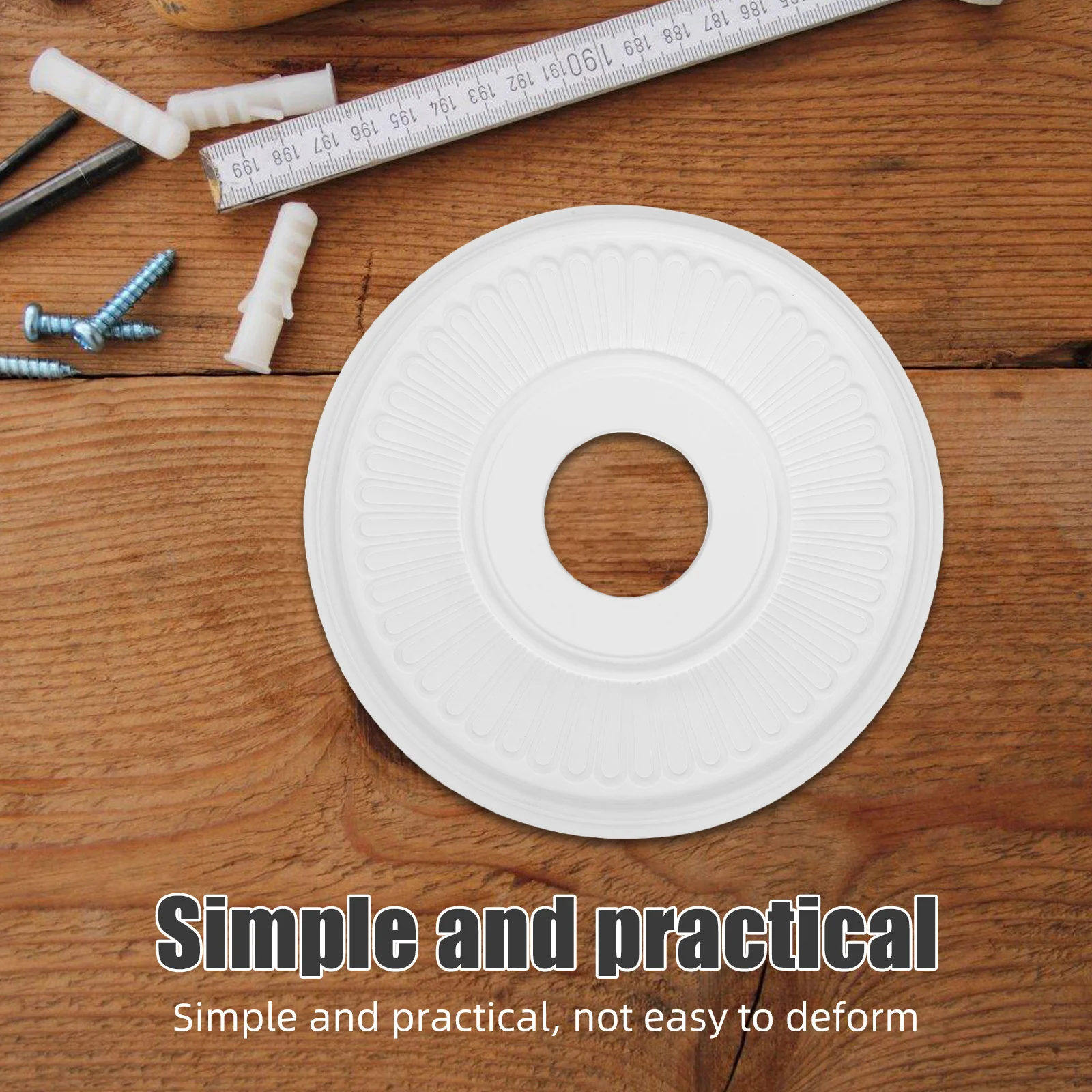 

PU Retro Ceiling Medallion Decorative Plate for Light Fixtures Ceiling Fan Cover Living Room Bedroom Dining Study