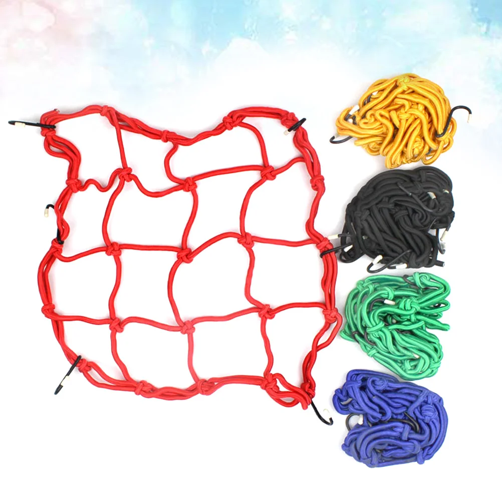 دراجة نارية شبكة بضائع 30x30 سنتيمتر البوليستر بنجي تخزين الأمتعة مع 6 السنانير المعدنية سكوتر الدراجة السفر الأساسية