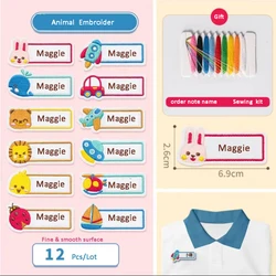 Customized Embroidered Personal Name Sticker Sewable For Kids Children's Bag Quilt Baby School Uniform Clothes Towel Name Label