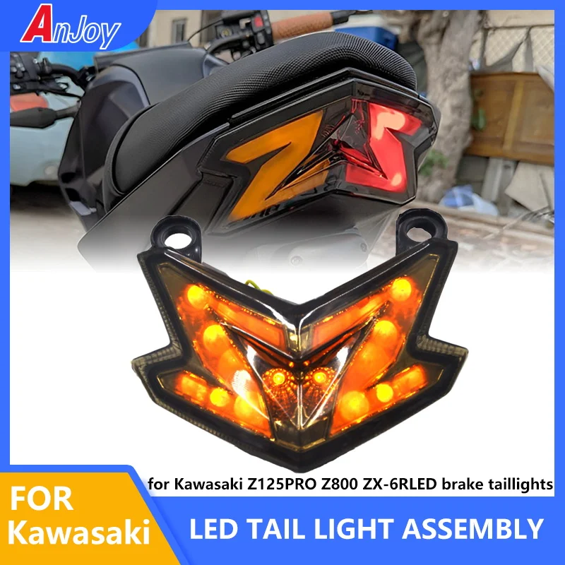 

The Z125 motorcycle is suitable for Kaiwadaki Kawasaki Z800 straight up modified LED taillights with turn signal brake lights