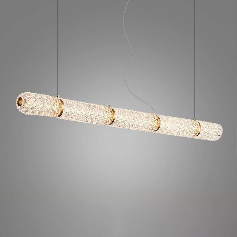 

Postmodern minimalist long crystal pendant light Italian light luxury creative restaurant bar counter pendant light